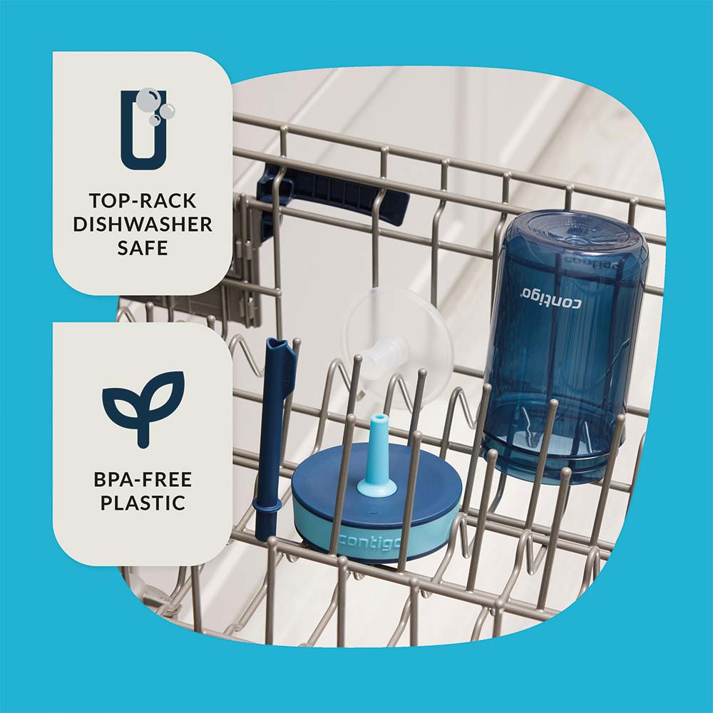 LEIGHTON Strohhalmbecher Blau 420 ml