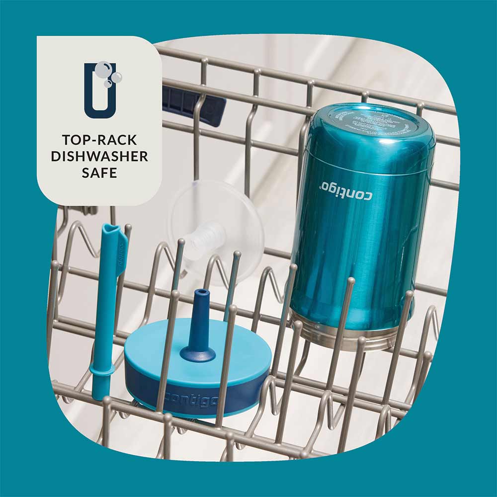 LEIGHTON Metall-Strohhalmbecher Blau 350 ml