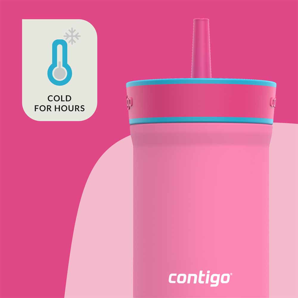 LEIGHTON Metal Straw Cup Bubblegum Pink 350 ml