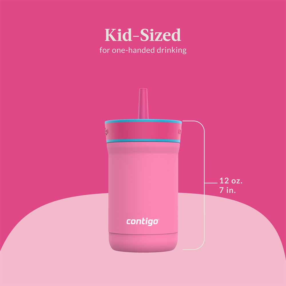 LEIGHTON Metal Straw Cup Bubblegum Pink 350 ml